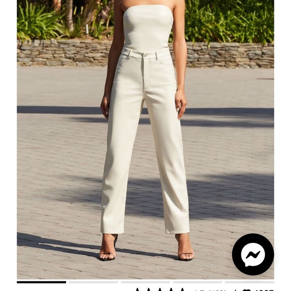 Beige leather pants from dynamite size 4. - Picture 2 of 3